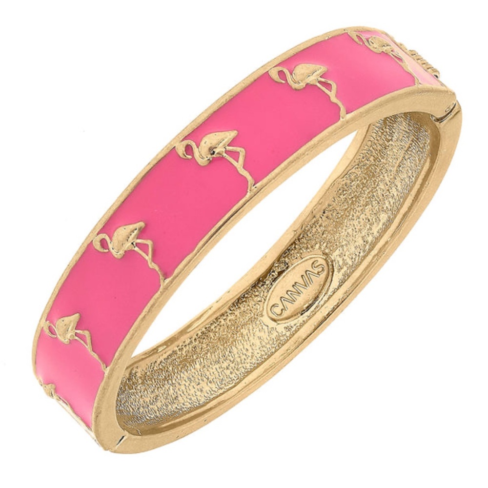 Dillard’s Bella Canvas Pink and Gold Flamingo Bracelet